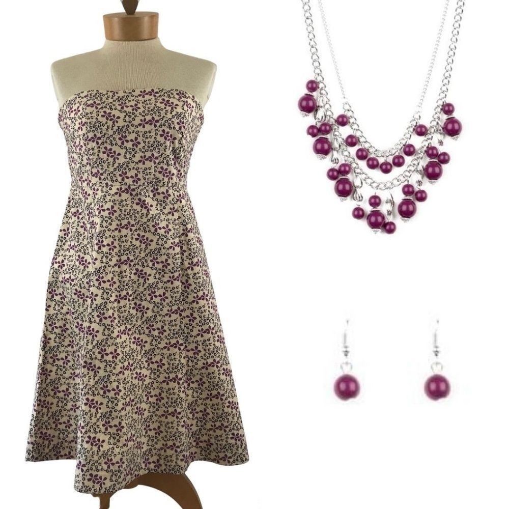 Gap strapless dress w/matching necklace set‎